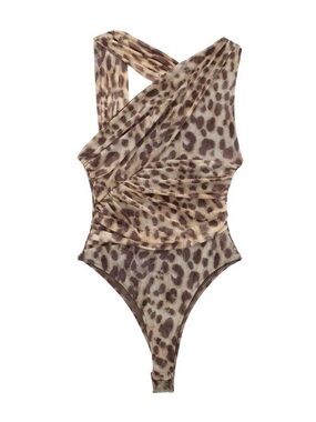 Zara Leopard Print Bodysuit - Brown